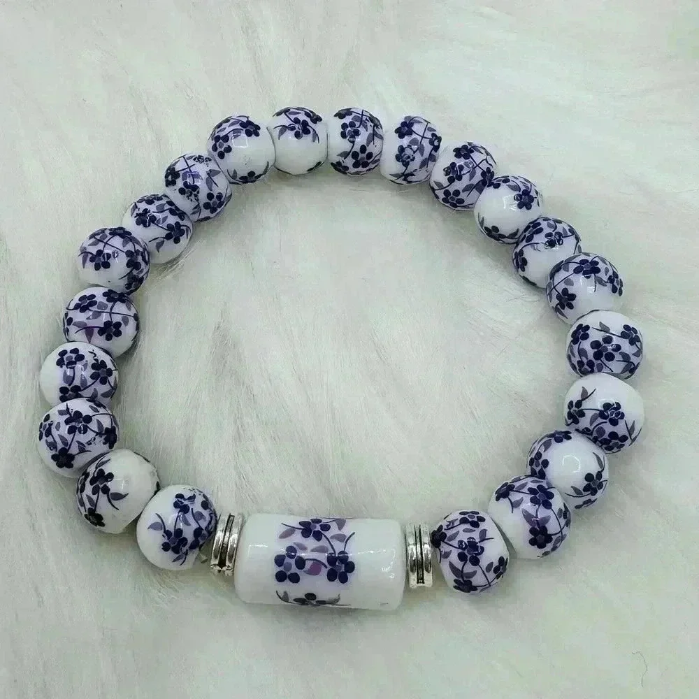 Purple Ceramic Chinese Style Beaded Bracelets for small wrist sizes